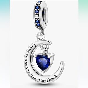 SLove you to the Moon charm for Pandora bracelets 925 sterling